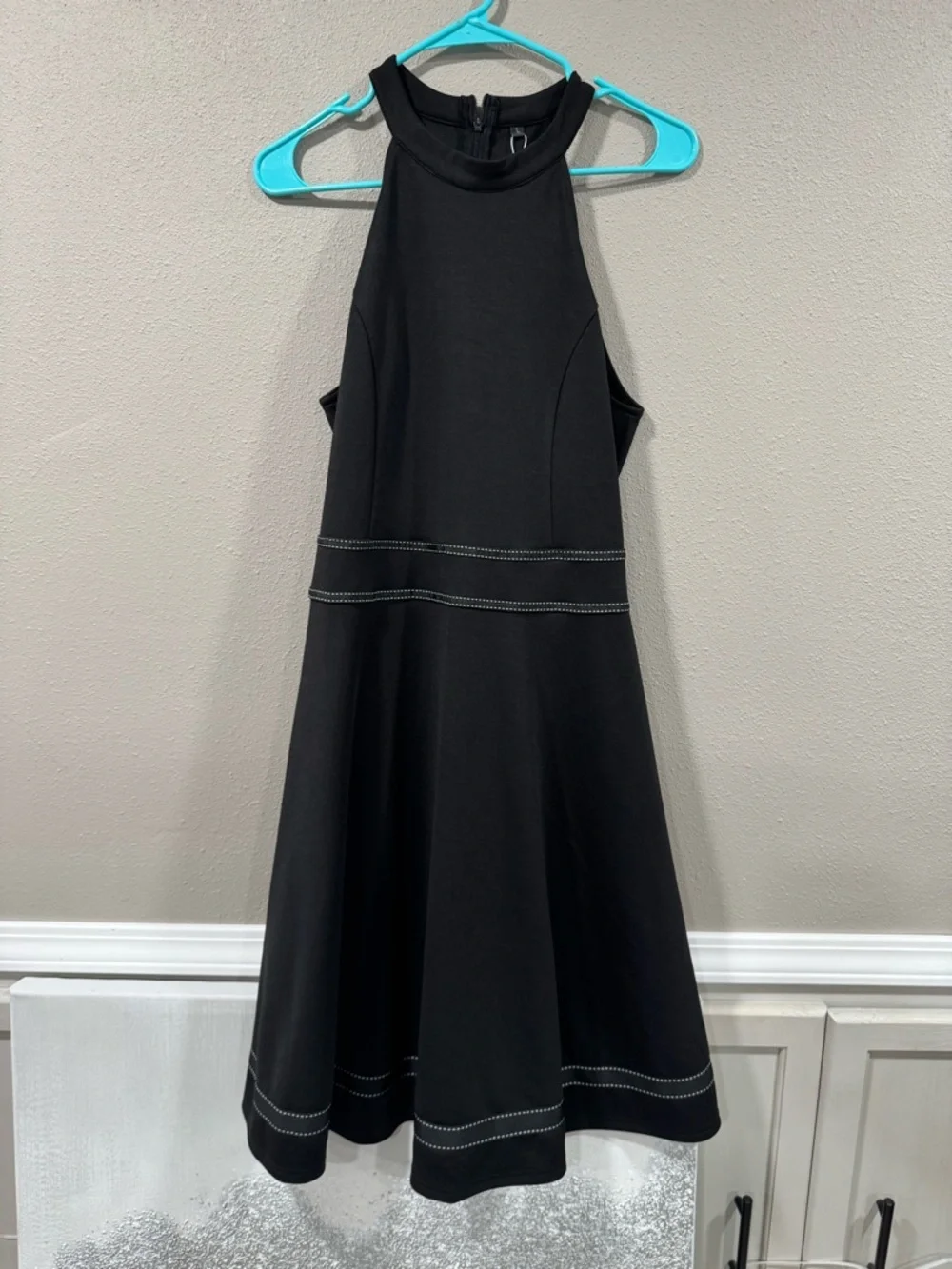 NWT Classic Black Halter Fit & Flare Mini Dress - Picture 2 of 7